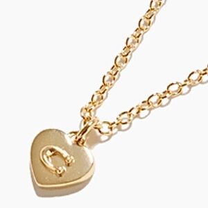 🟠NWT COACH Necklace with Heart Shaped Pendant - Gold (16”+ 2” extender) +Dustbag